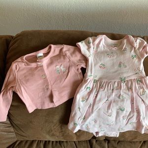 2 piece pink dress and cardigan. NWOT